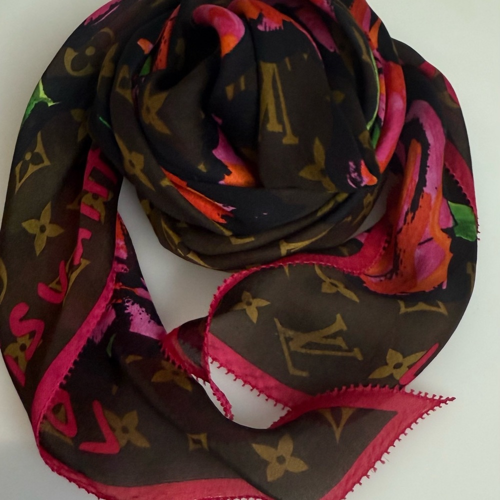 Louis Vuitton Multicolor Scarf with Pink and Brown
